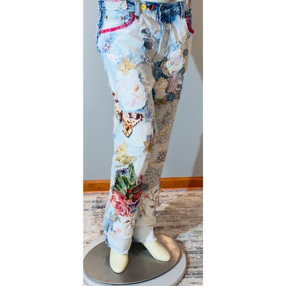 Levi's Denim - Vintage Levi’s 501 Patchwork Jeans Mixed Layered Textiles Street Style 33